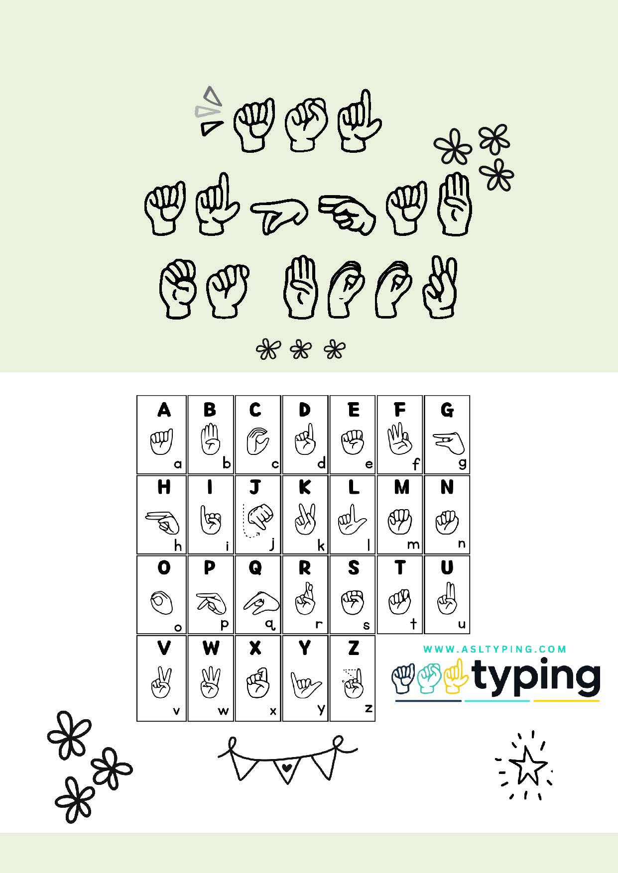 asl american sign language alphabet activities book