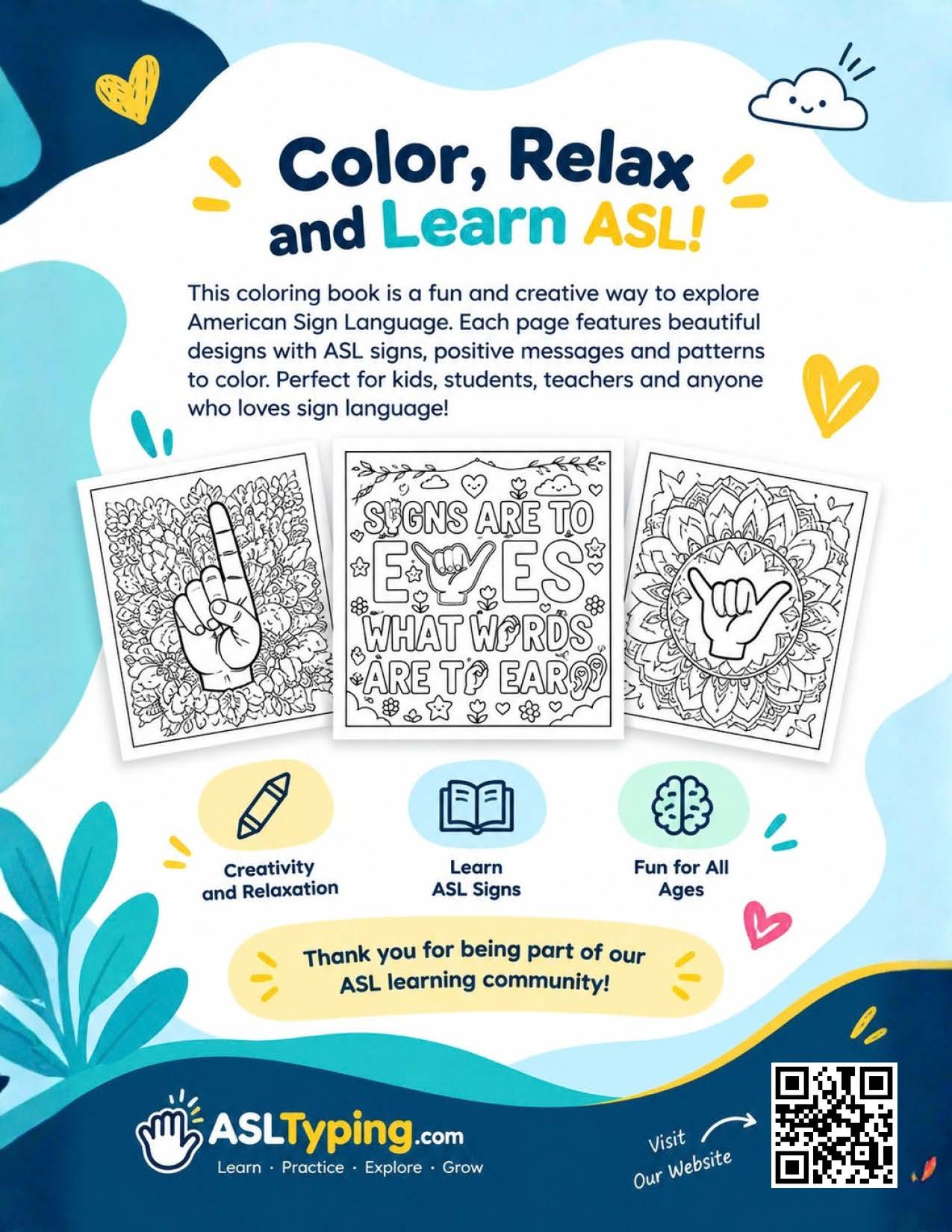 asl american sign language alphabet activities book