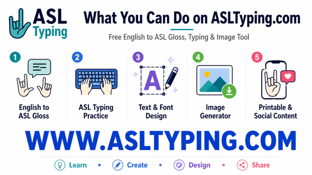 English to ASL gloss translator, ASL typing, ASL image generator, ASL font design, sign language text generator, free ASL translator, ASL gloss tool, ASL design maker, American Sign Language typing